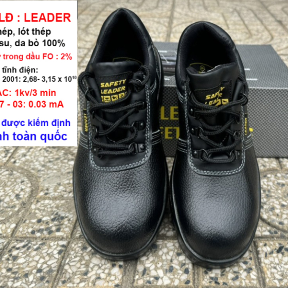 GIÀY BHLĐ LEADER (mũi sắt,lót sắt đế cao su)