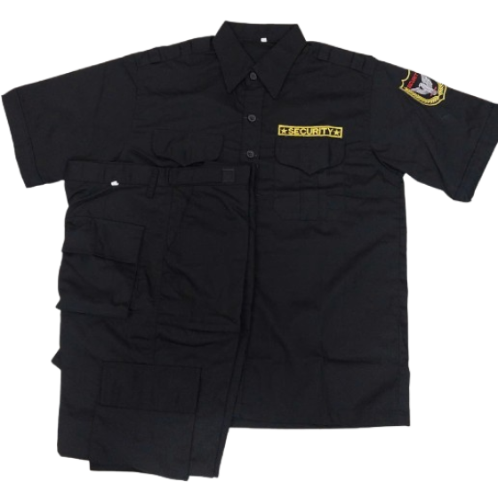 BỘ BẢO VỆ TAY NGẮN MÀU ĐEN QUẦN TÚI HỘP VẢI KAKI HÀN QUỐC